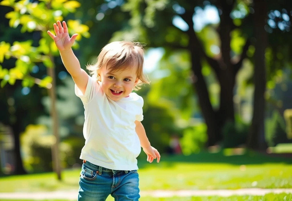 Niño jugando felizmente al aire libre, simbolizando un sistema inmunológico fuerte y vitalidad.