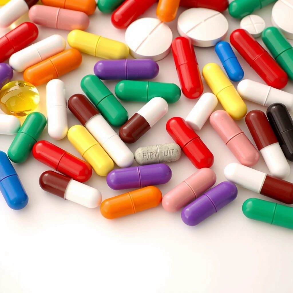 Vitaminasnaturalea y minerales variados en un arcoíris